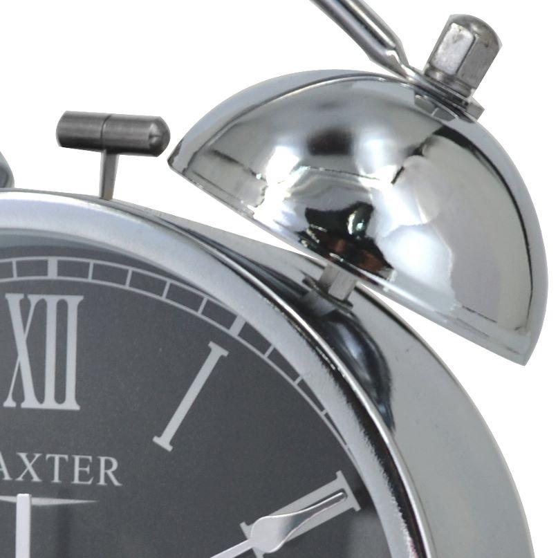 Baxter Delroy Bell Metal Alarm Clock Silver 12cm B4 2SILB 2