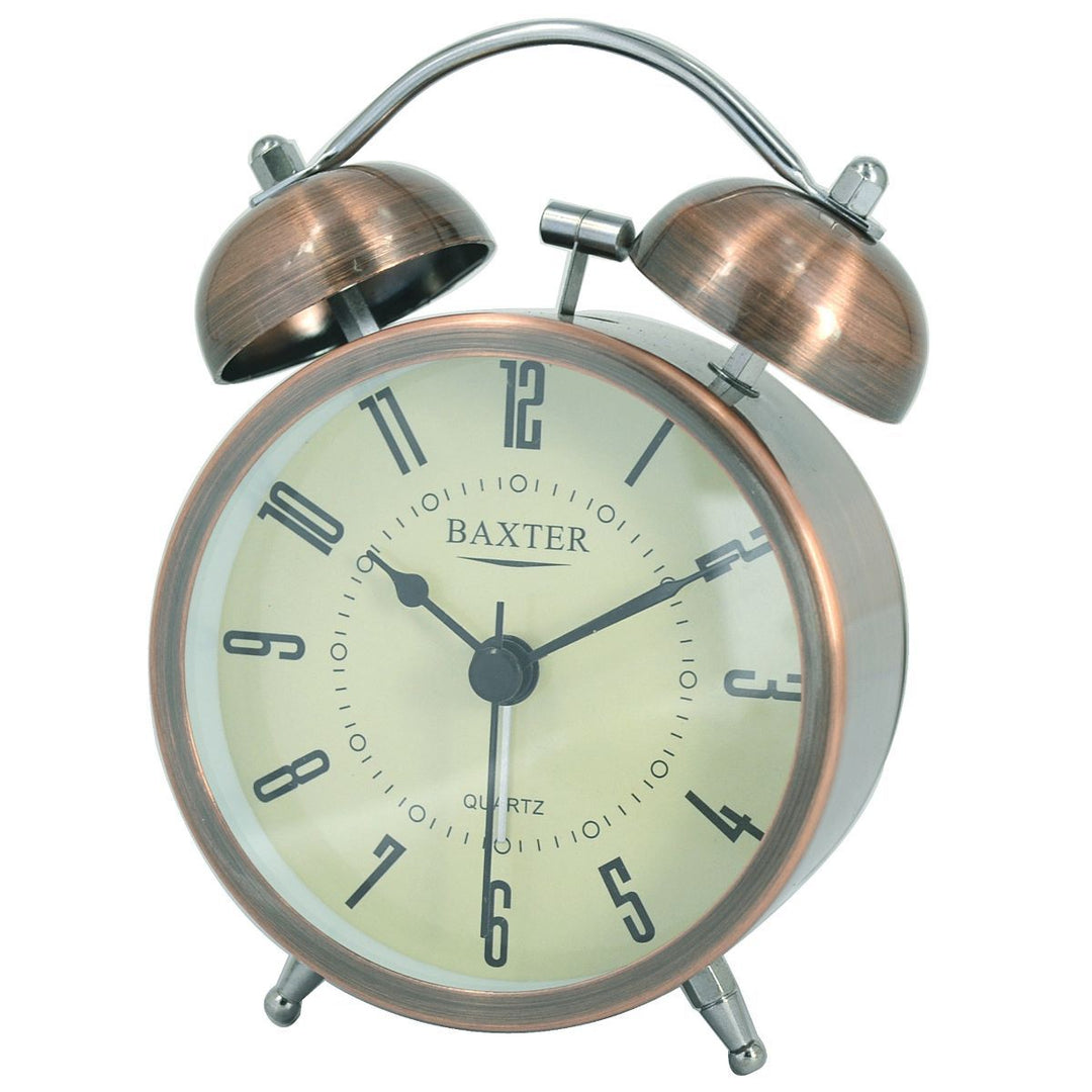 Baxter Ralston Small Bell Metal Alarm Clock Brass 9cm B3 2BRSW 1