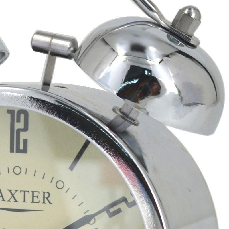 Baxter Ralston Small Bell Metal Alarm Clock Silver 9cm B3 2SILW 2