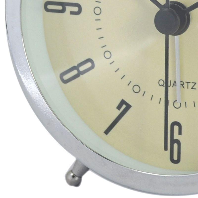 Baxter Ralston Small Bell Metal Alarm Clock Silver 9cm B3 2SILW 3