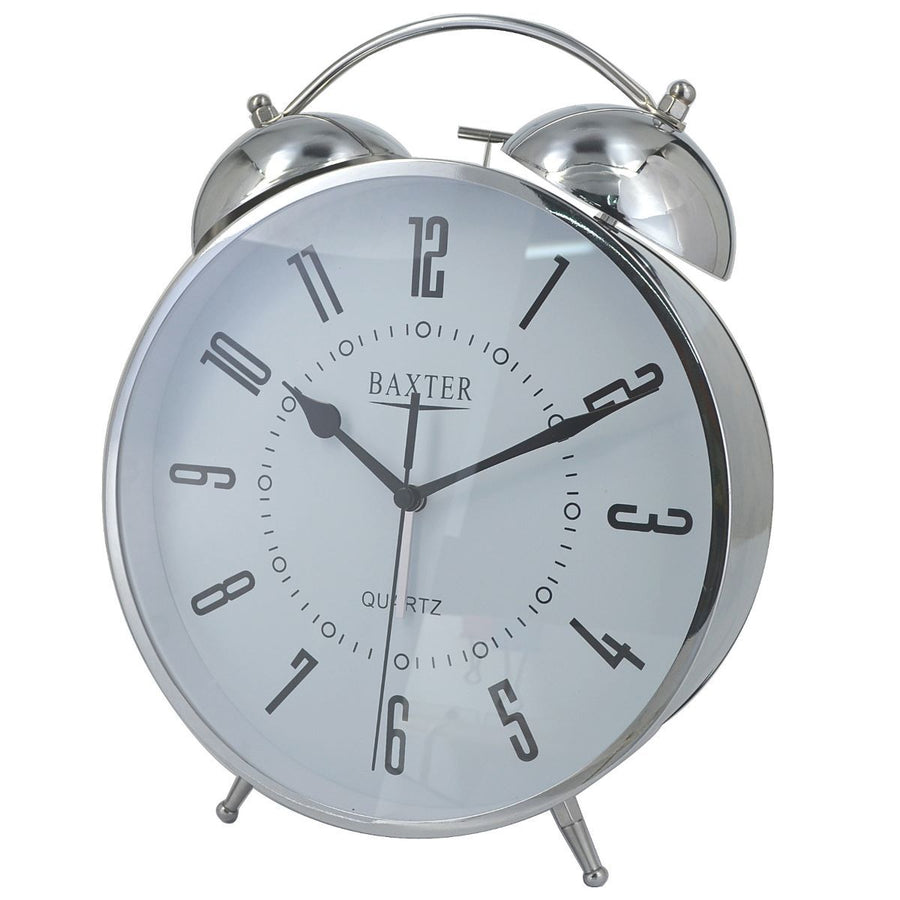 Baxter Rhodey Extra Large Bell Alarm Clock Silver 29cm B8 SIL 1
