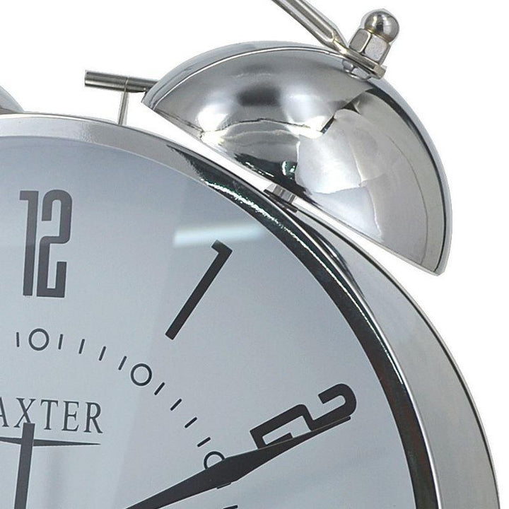 Baxter Rhodey Extra Large Bell Alarm Clock Silver 29cm B8 SIL 2