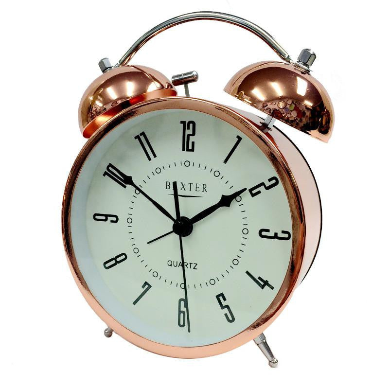 Baxter Twin Bell Alarm Clock Copper 11cm B4-2COP