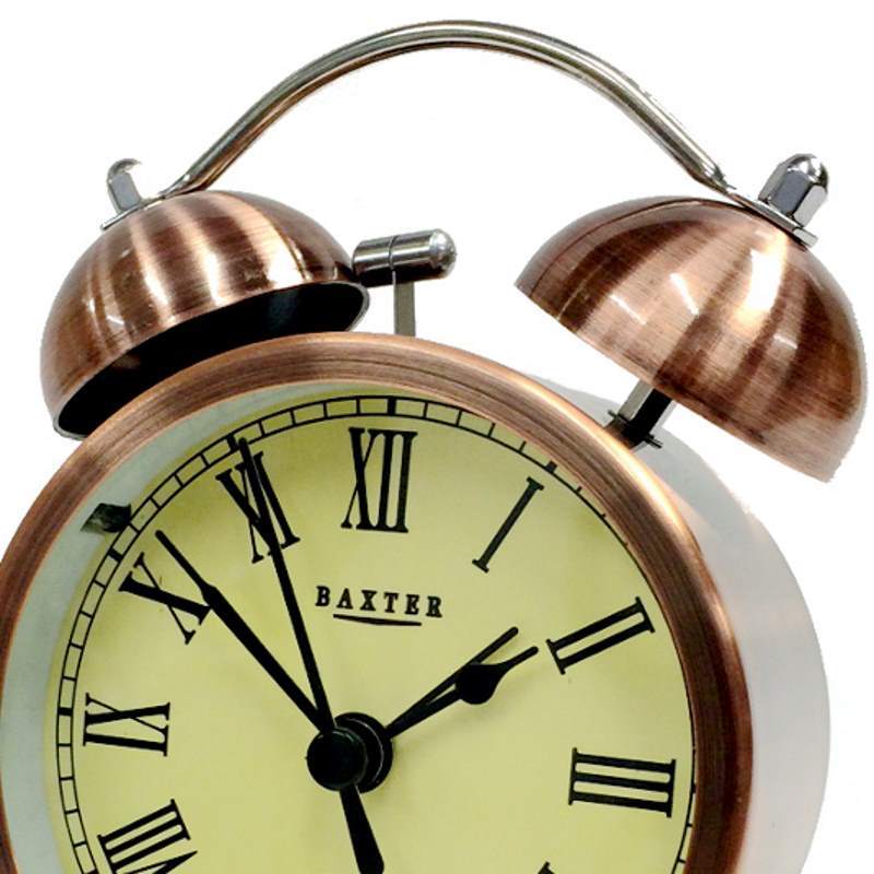 Baxter Twin Bell Roman Alarm Clock Brass 9cm B3 2BRS 2