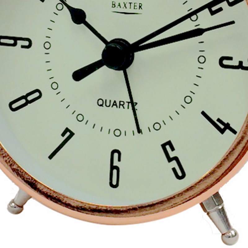 Baxter Twin Bell Roman Alarm Clock Copper 9cm B3 2COP 3