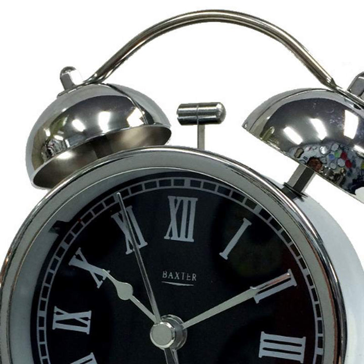 Baxter Twin Bell Roman Alarm Clock Silver 9cm B3 2SIL 2
