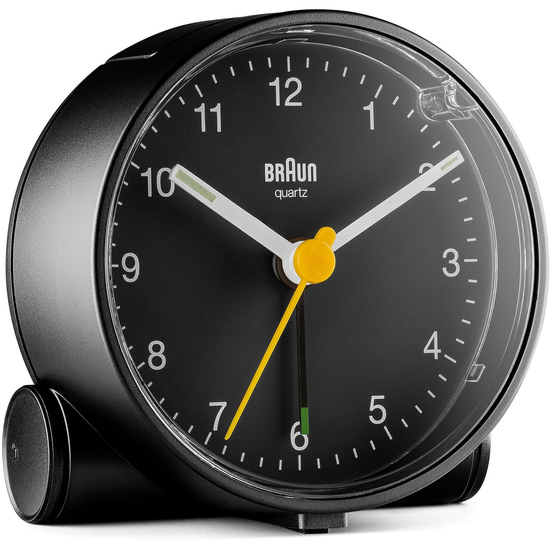 Braun Classic Analogue Alarm Clock Black Dial Black Case 7cm BC01B 4