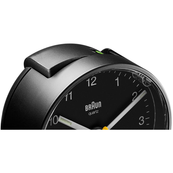 Braun Classic Analogue Alarm Clock Black Dial Black Case 7cm BC01B 6