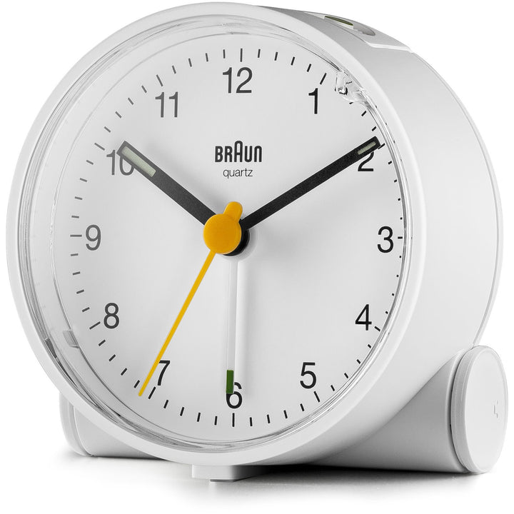 Braun Classic Analogue Alarm Clock White Dial White Case 7cm BC01W 2