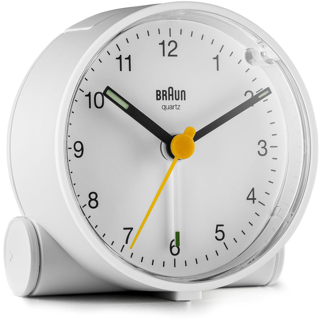 Braun Classic Analogue Alarm Clock White Dial White Case 7cm BC01W 3