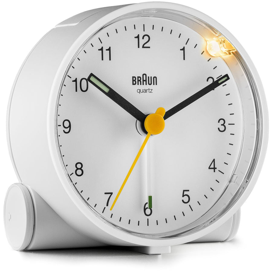 Braun Classic Analogue Alarm Clock White Dial White Case 7cm BC01W 4