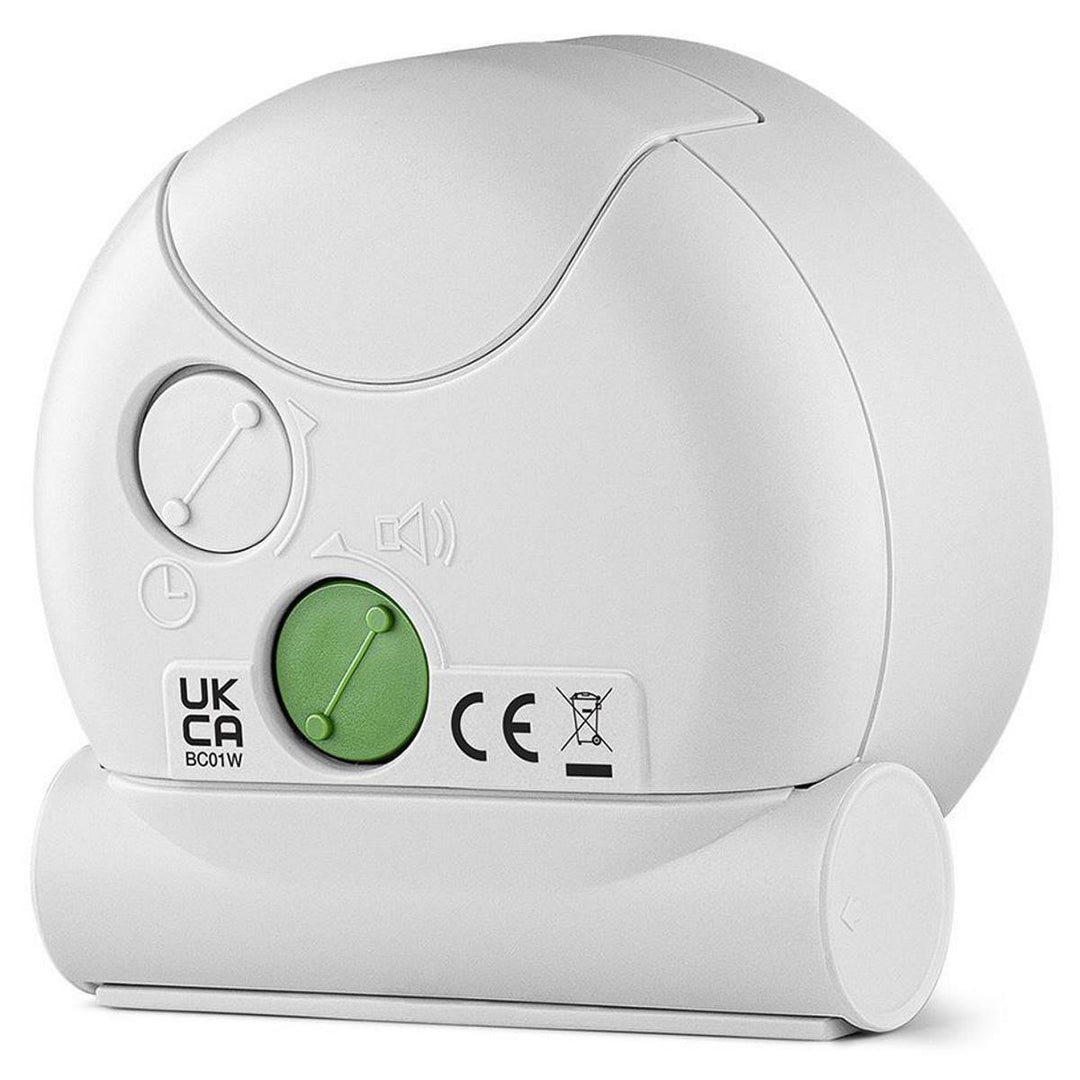 Braun Classic Analogue Alarm Clock White Dial White Case 7cm BC01W 5