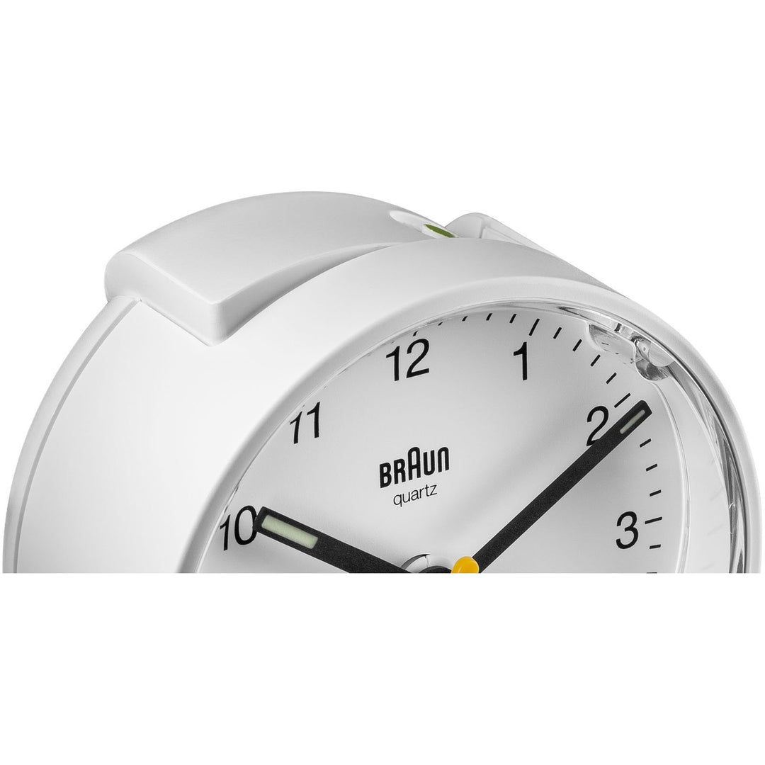 Braun Classic Analogue Alarm Clock White Dial White Case 7cm BC01W 6