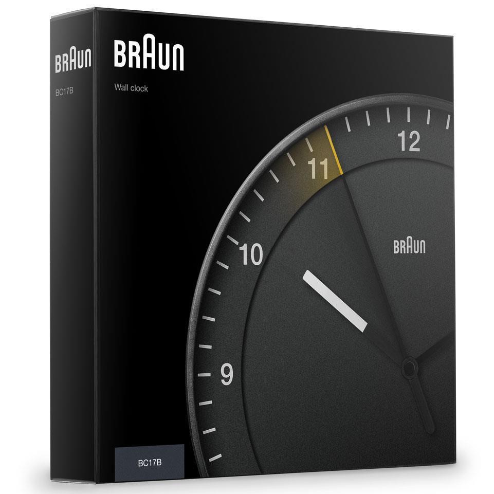 Buy Braun Classic Analogue Wall Clock Black 30cm Online – Oh Clocks