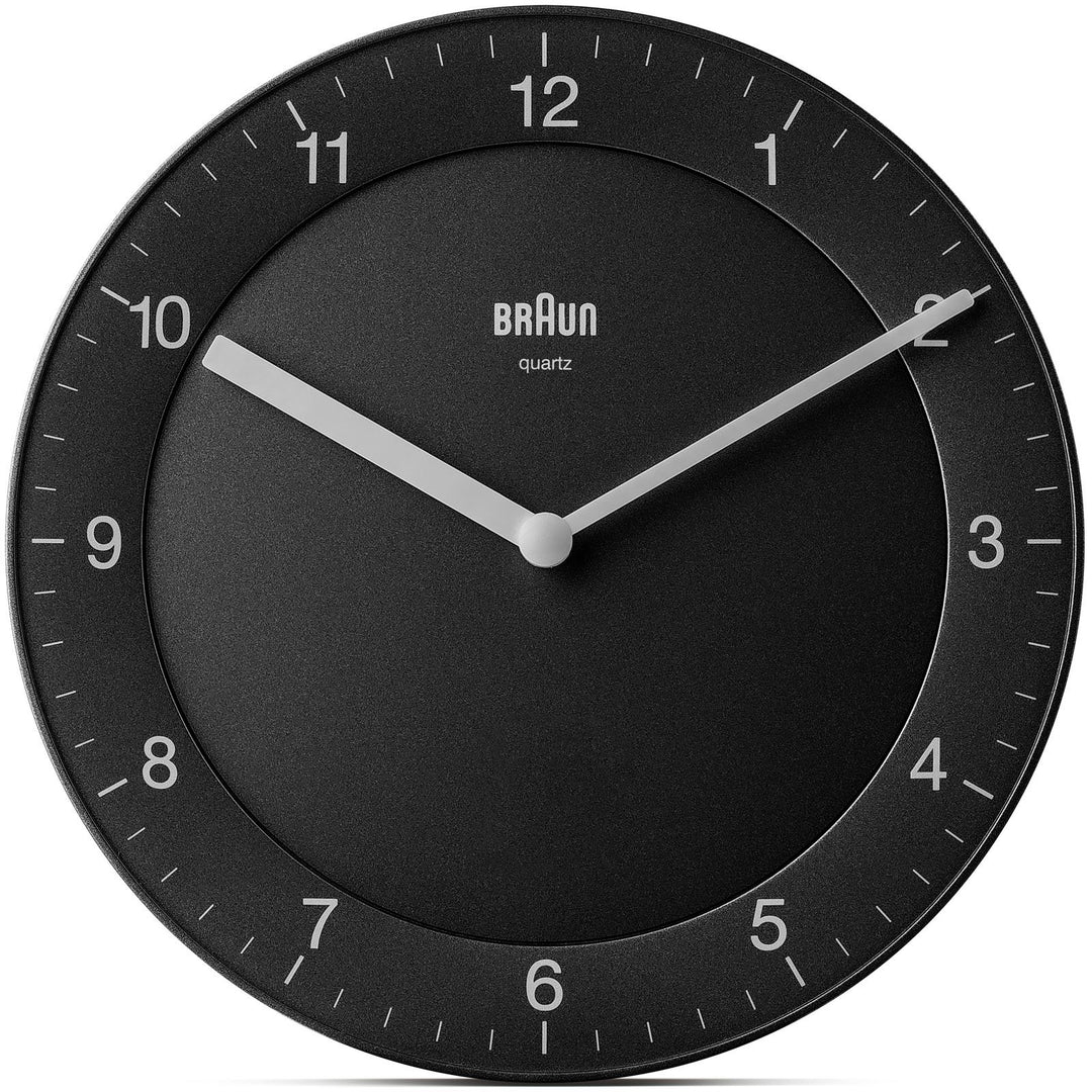 Braun Classic Open Analogue Wall Clock Black 20cm BC06B 1