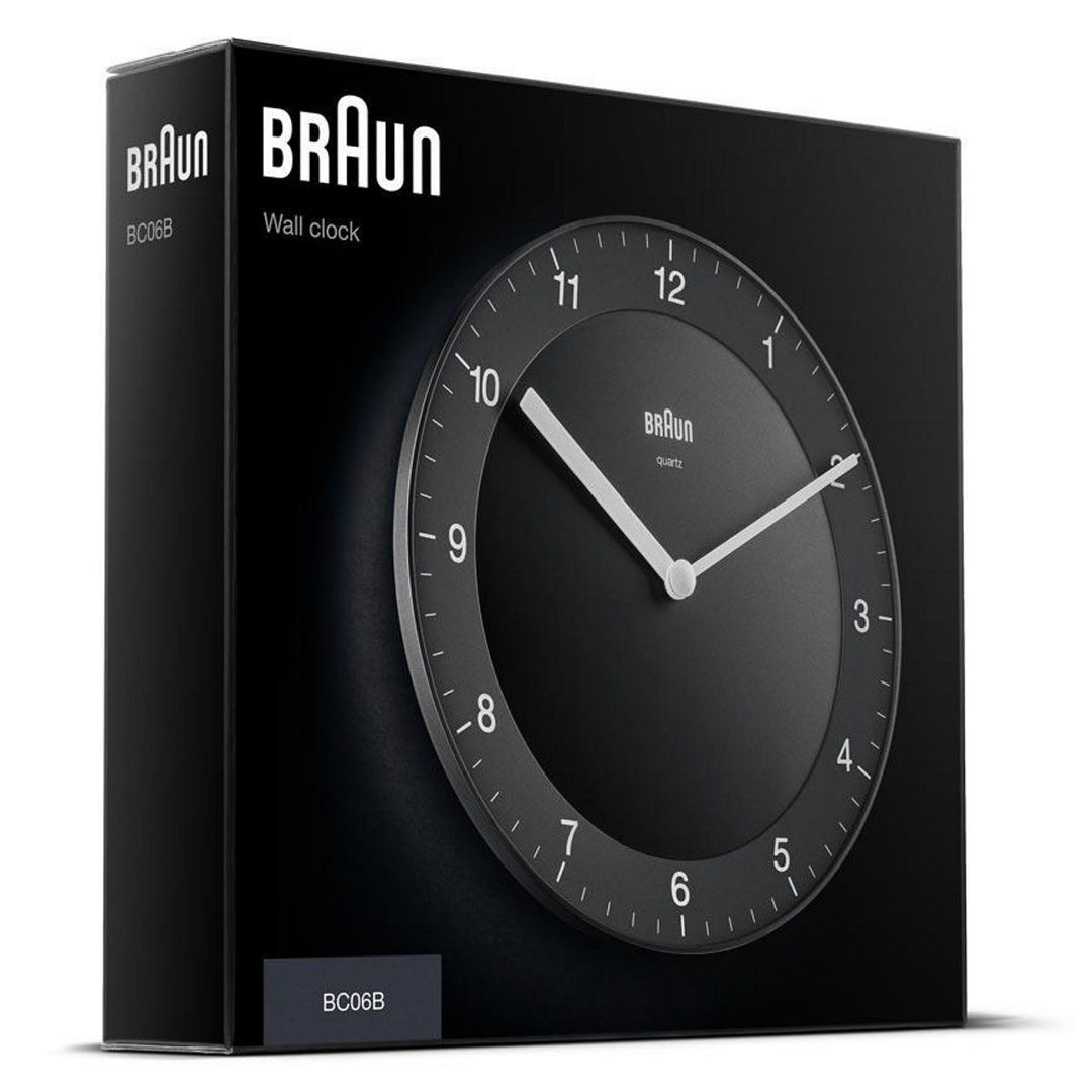 Braun Classic Open Analogue Wall Clock Black 20cm BC06B 5