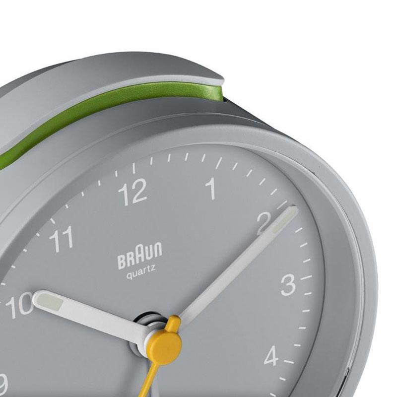Braun Classic Round Analogue Alarm Clock Black Grey 8cm BC12G 5