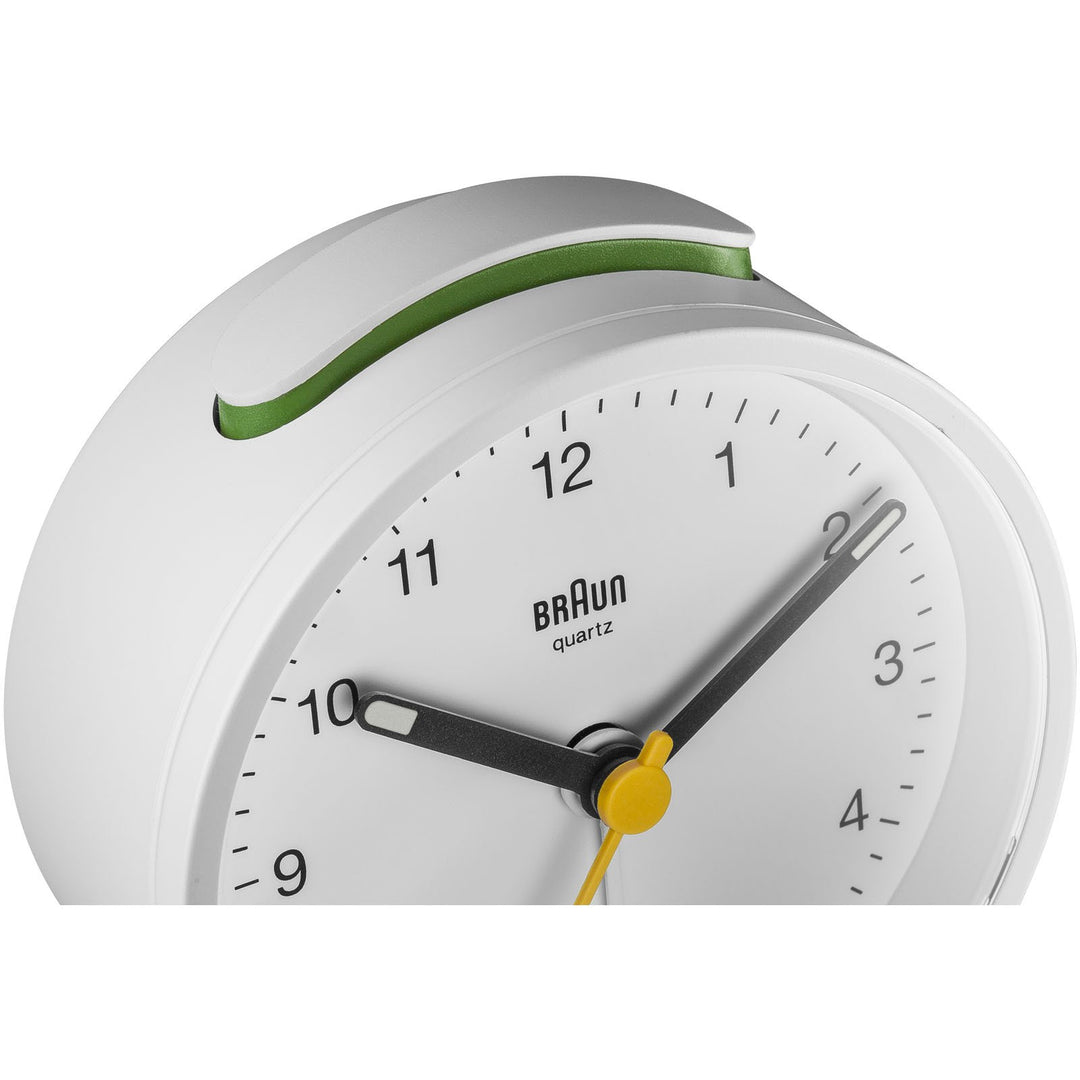 Braun Classic Round Analogue Alarm Clock White Dial White Case 8cm BC12W 6