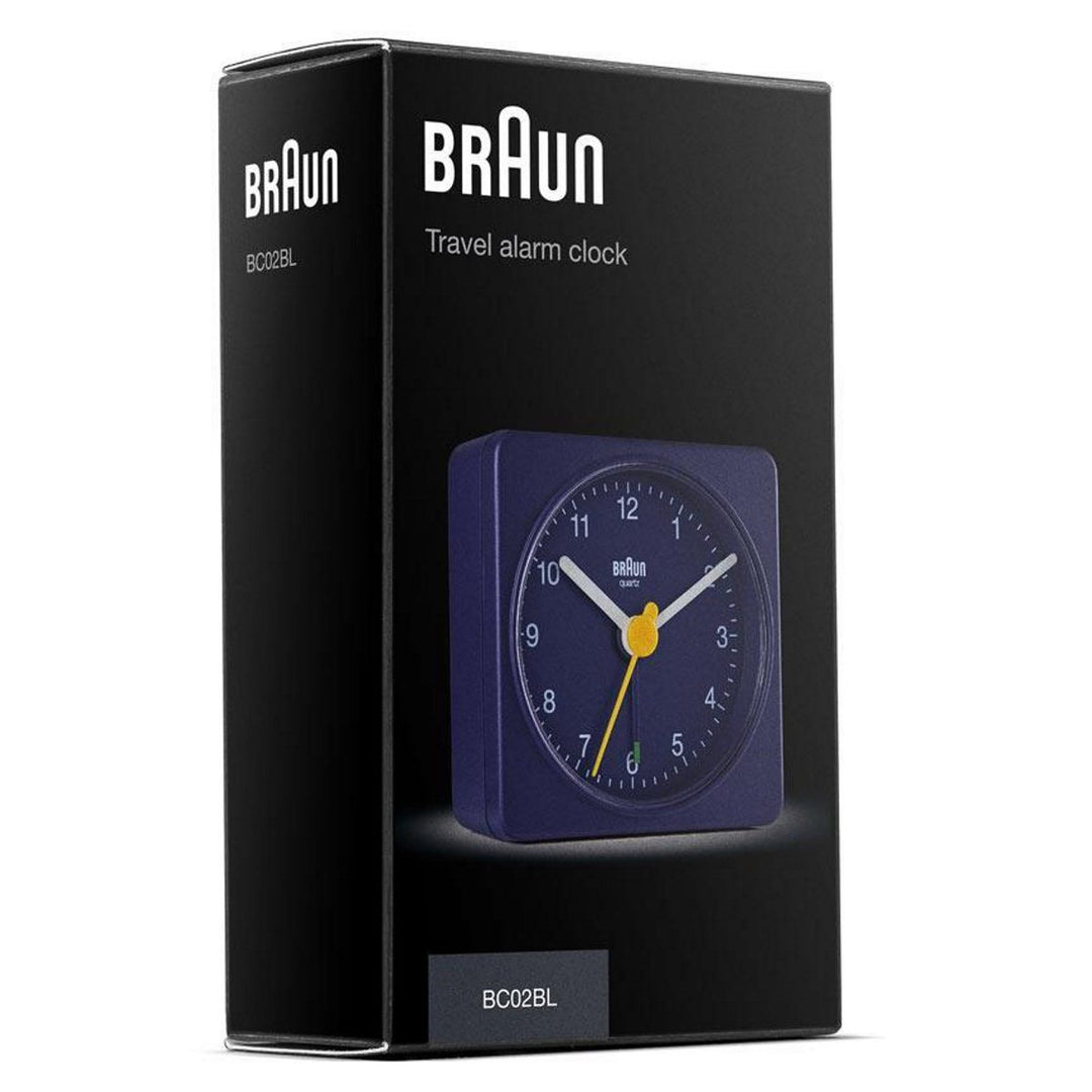 Braun Classic Travel Analogue Alarm Clock Blue 6cm BC02BL 6