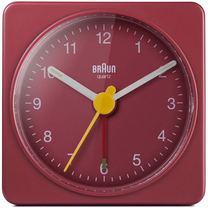 Braun Classic Travel Analogue Alarm Clock Red 6cm BC02R 1
