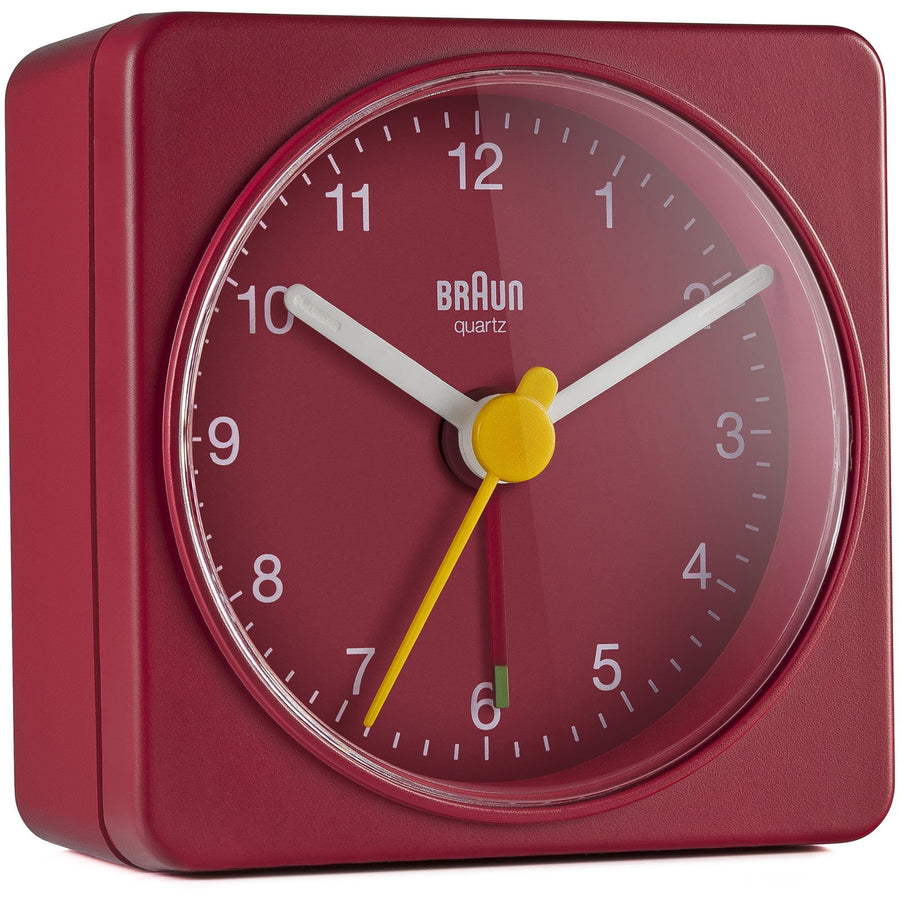 Braun Classic Travel Analogue Alarm Clock Red 6cm BC02R 2