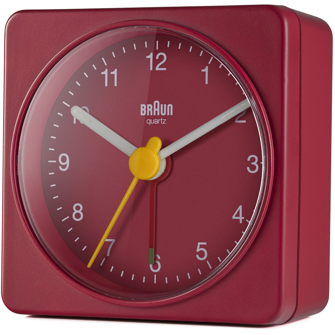 Braun Classic Travel Analogue Alarm Clock Red 6cm BC02R 3