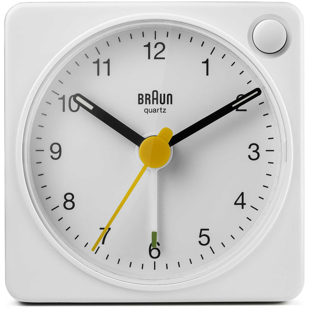 Braun Classic Travel Analogue Alarm Clock White 6cm BC02XW 1