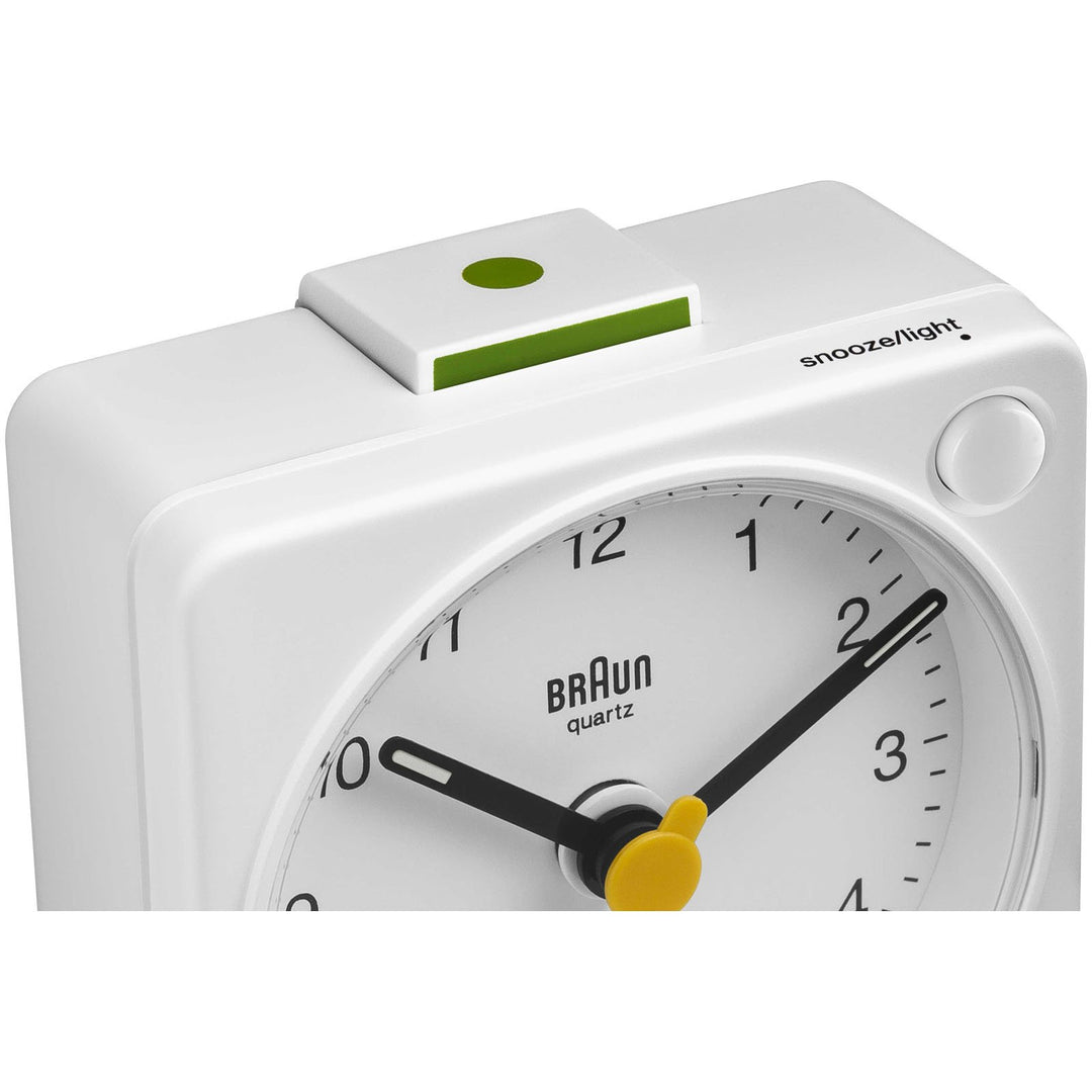Braun Classic Travel Analogue Alarm Clock White 6cm BC02XW 6