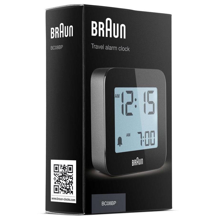 Braun Digital Travel Alarm Clock Black 6cm BC08B 4