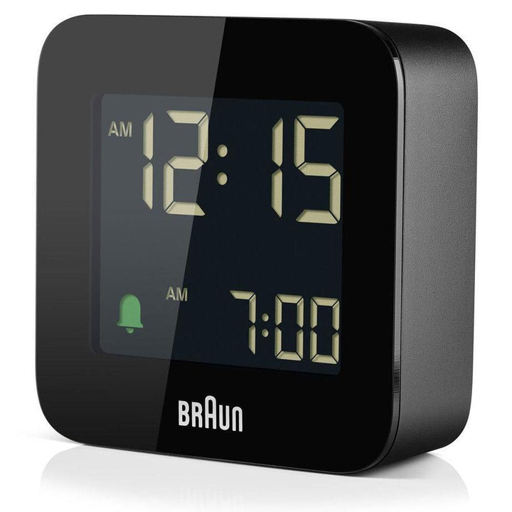 Braun Digital Travel Alarm Clock Black 6cm BC08B 6