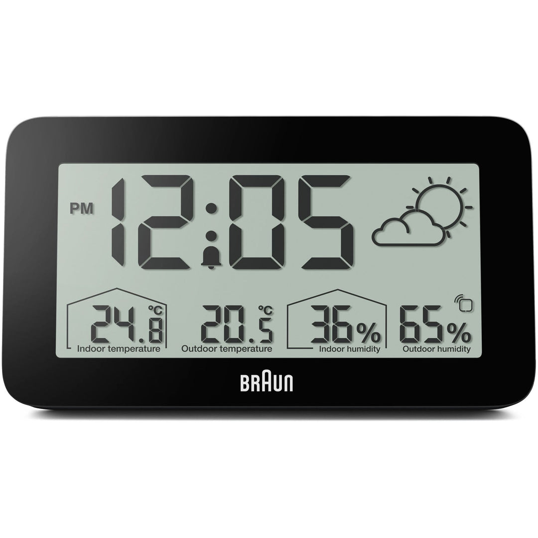 Braun Digital Weather Station Alarm Clock Black 14cm BC13BP 1