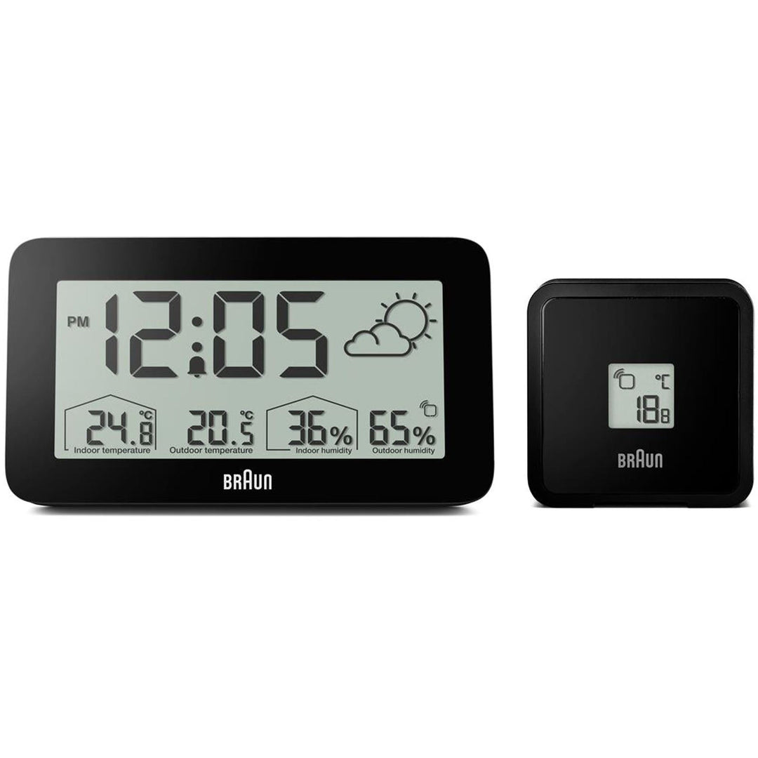 Braun Digital Weather Station Alarm Clock Black 14cm BC13BP 2