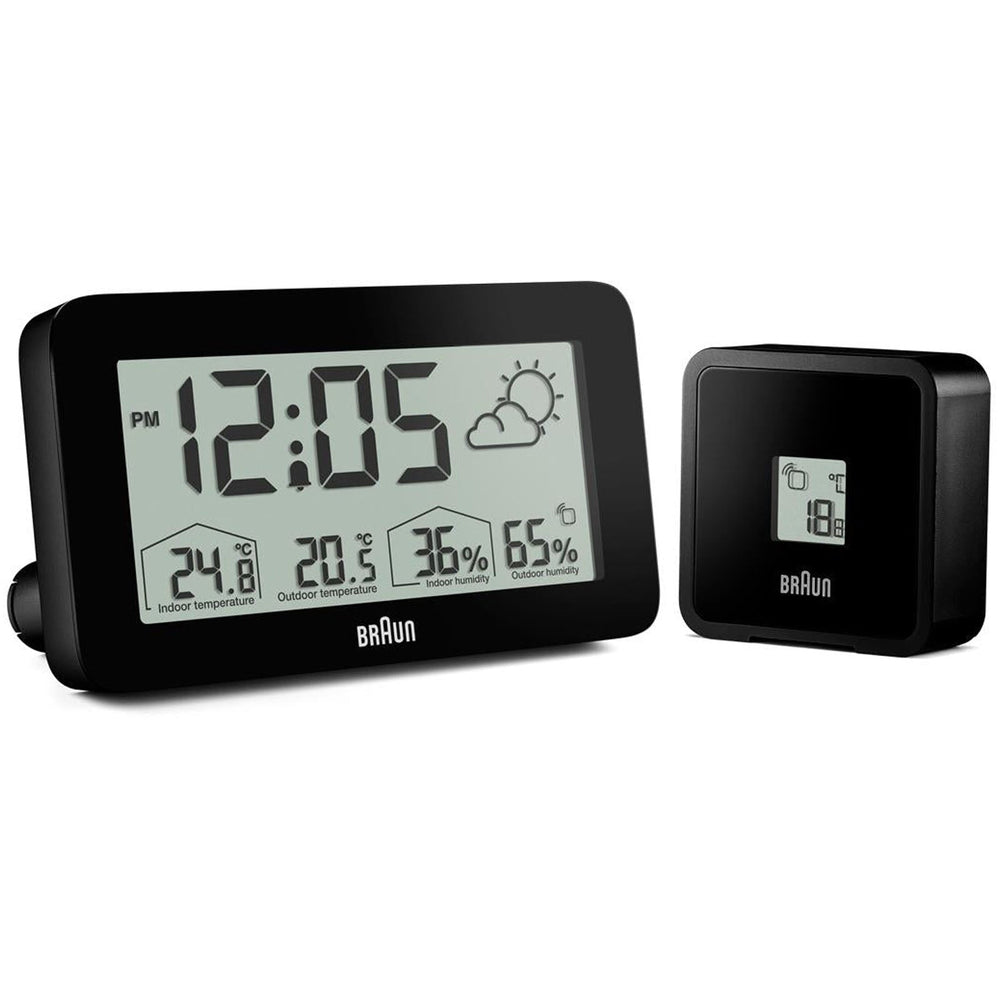 Braun Digital Weather Station Alarm Clock Black 14cm BC13BP 3