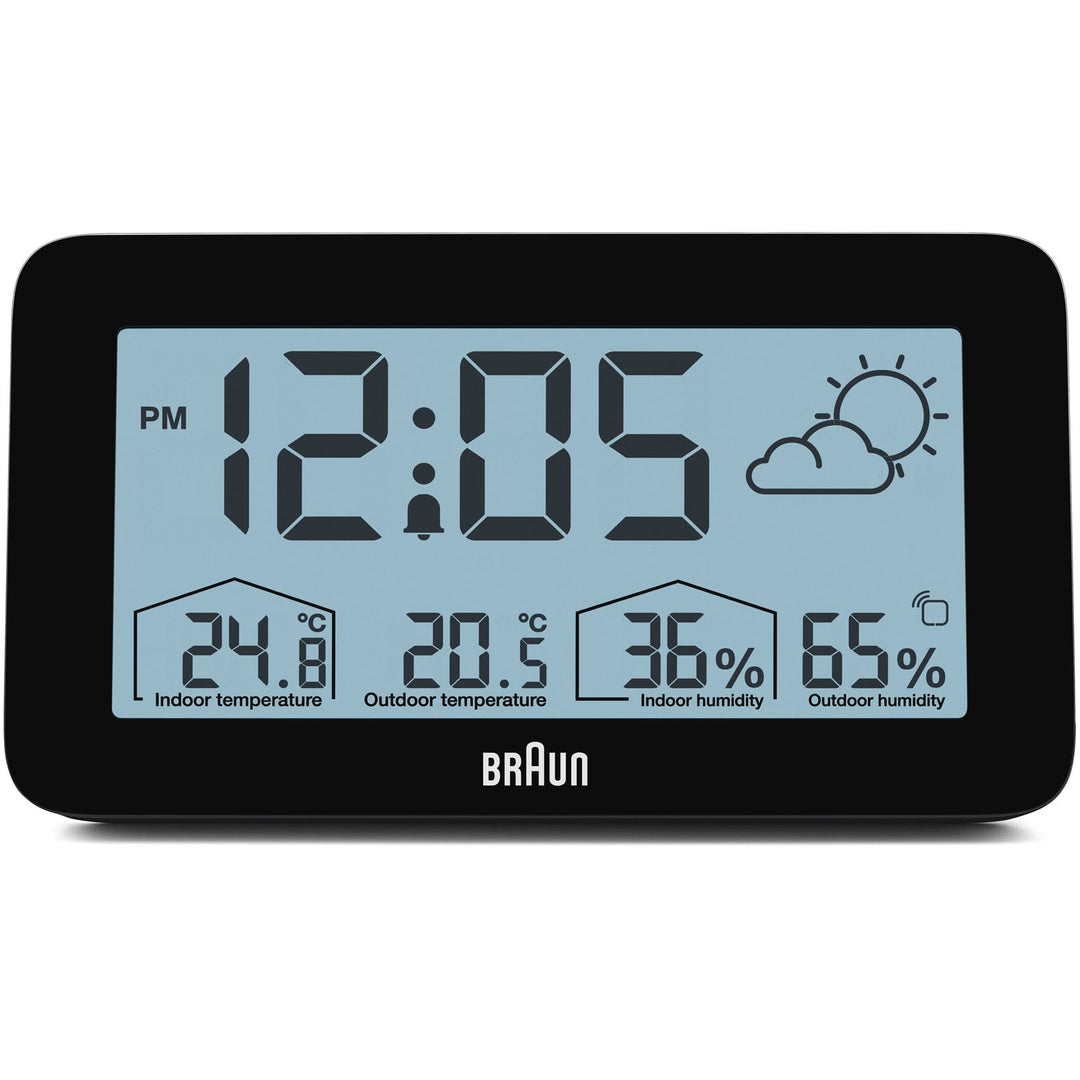 Braun Digital Weather Station Alarm Clock Black 14cm BC13BP 4