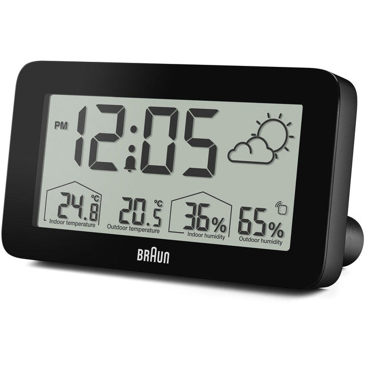 Braun Digital Weather Station Alarm Clock Black 14cm BC13BP 5