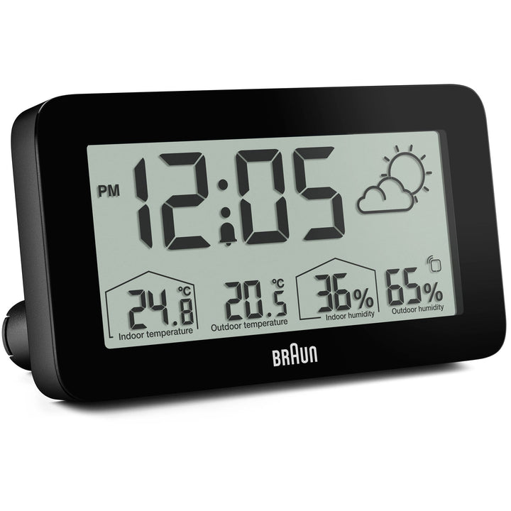 Braun Digital Weather Station Alarm Clock Black 14cm BC13BP 7