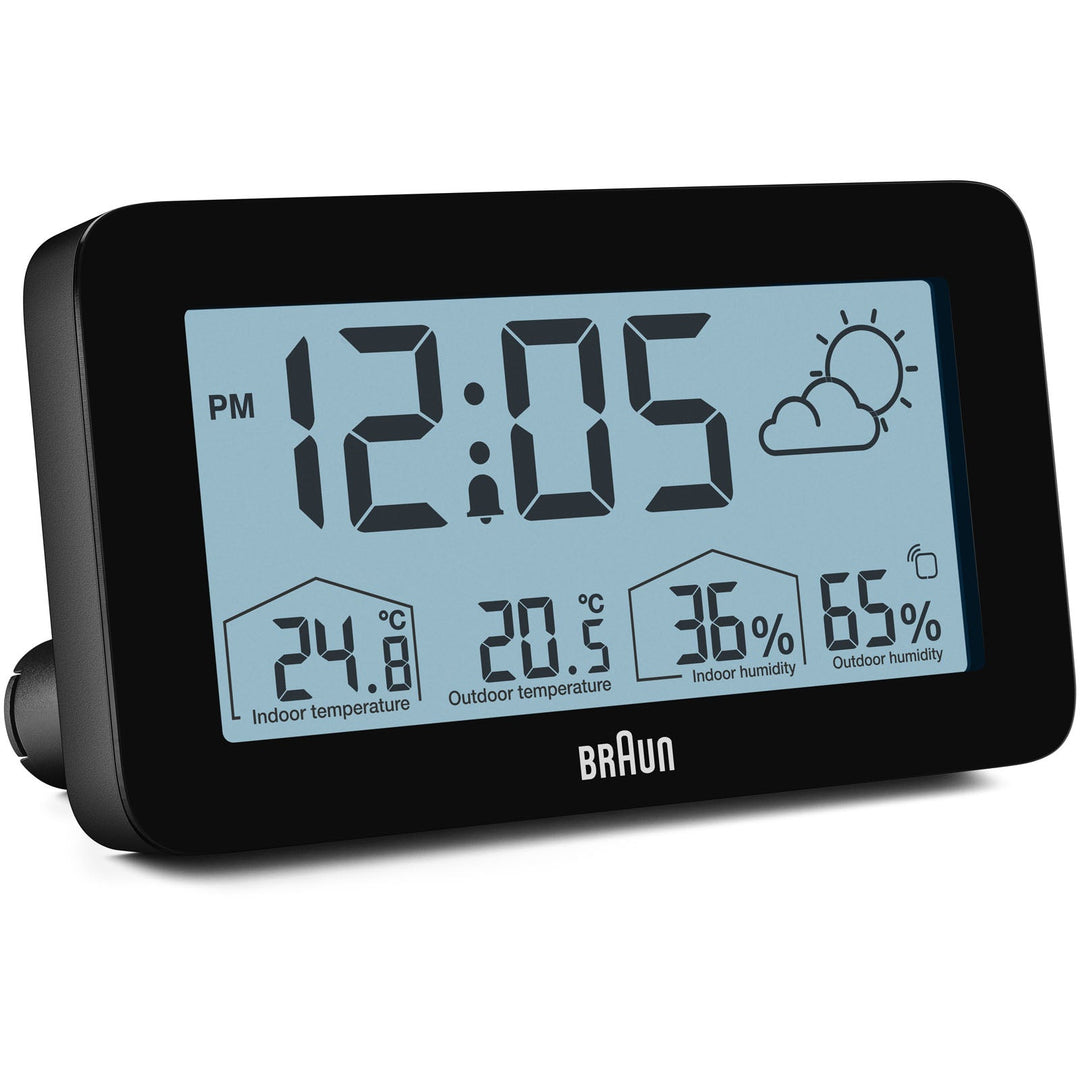 Braun Digital Weather Station Alarm Clock Black 14cm BC13BP 8