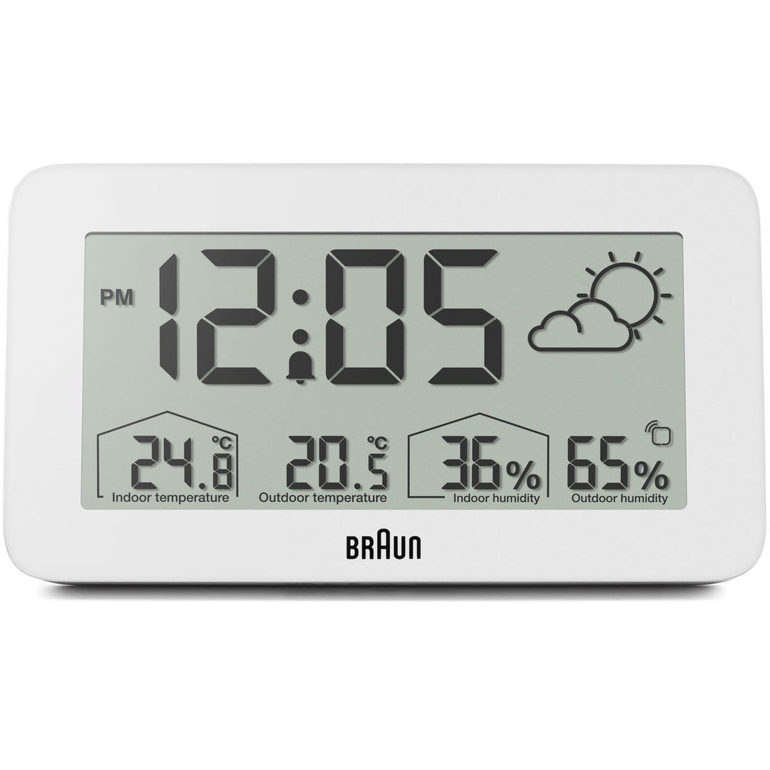 Braun Digital Weather Station Alarm Clock White 14cm BC13WP 1