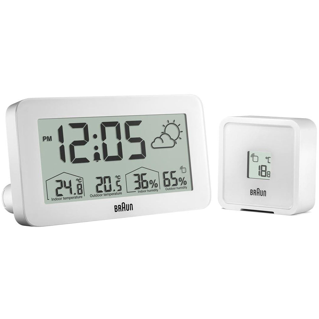 Braun Digital Weather Station Alarm Clock White 14cm BC13WP 3