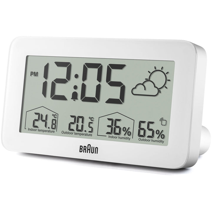 Braun Digital Weather Station Alarm Clock White 14cm BC13WP 5