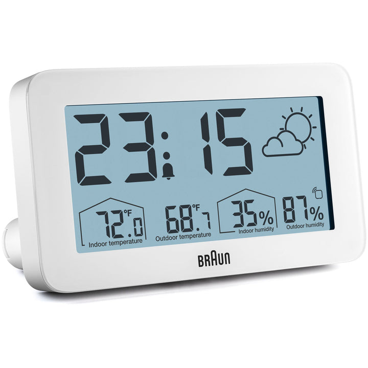 Braun Digital Weather Station Alarm Clock White 14cm BC13WP 8