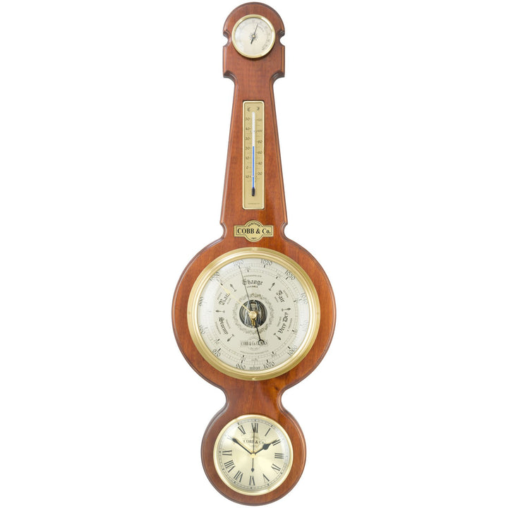 COBB Co Heritage Large Banjo Clock Weather Station Gloss Oak 94cm 66100 4
