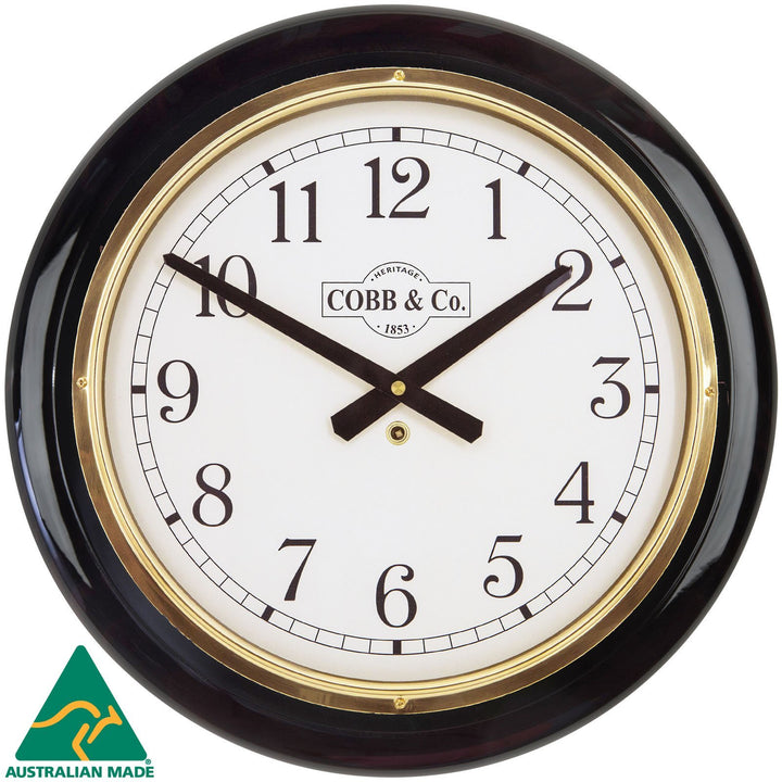 COBB Co Heritage Large Railway Wall Clock Gloss Mahogany Numbers 40cm 65083 1