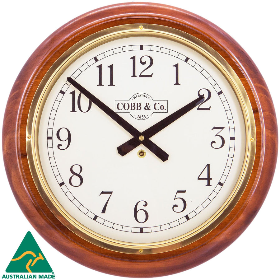 COBB Co Heritage Large Railway Wall Clock Gloss Oak Numbers 40cm 65081 1