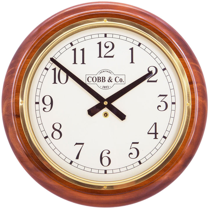 COBB Co Heritage Large Railway Wall Clock Gloss Oak Numbers 40cm 65081 4