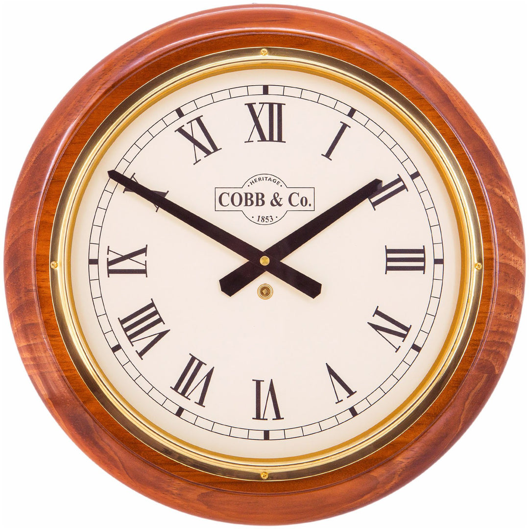 COBB Co Heritage Large Railway Wall Clock Gloss Oak Roman 40cm 65080 4
