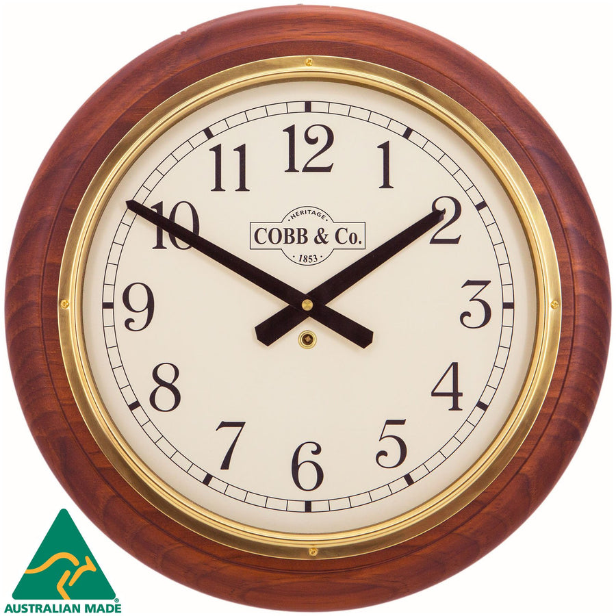 COBB Co Heritage Large Railway Wall Clock Satin Oak Numbers 40cm 65101 1