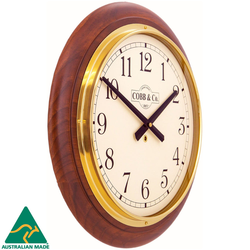COBB Co Heritage Large Railway Wall Clock Satin Oak Numbers 40cm 65101 2