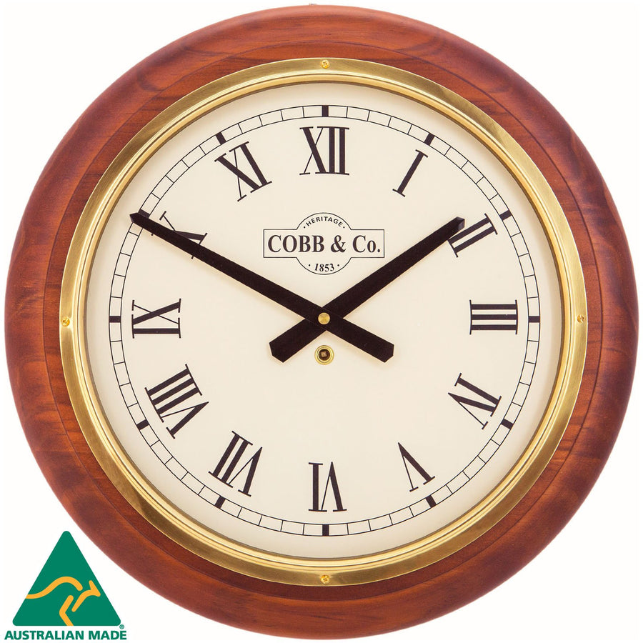 COBB Co Heritage Large Railway Wall Clock Satin Oak Roman 40cm 65100 1