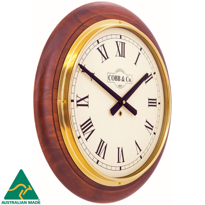 COBB Co Heritage Large Railway Wall Clock Satin Oak Roman 40cm 65100 2